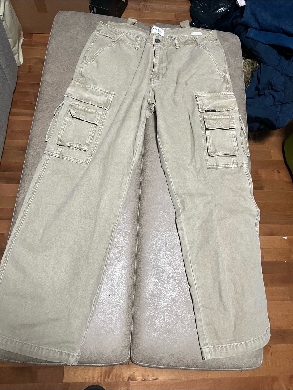 YoungLa Men's Tan Cargo Pants with Multi-Pocket Utility xl
